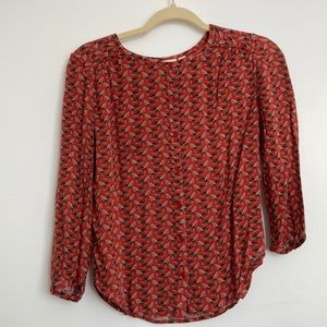 Patterned button up blouse